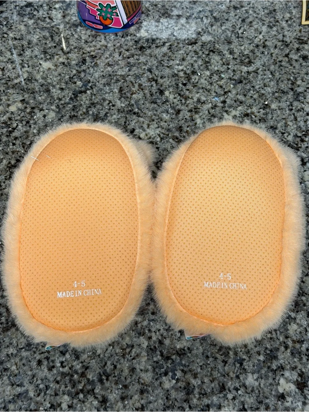 Fuzza Mallows Kids' Orange Plush Fox Slippers